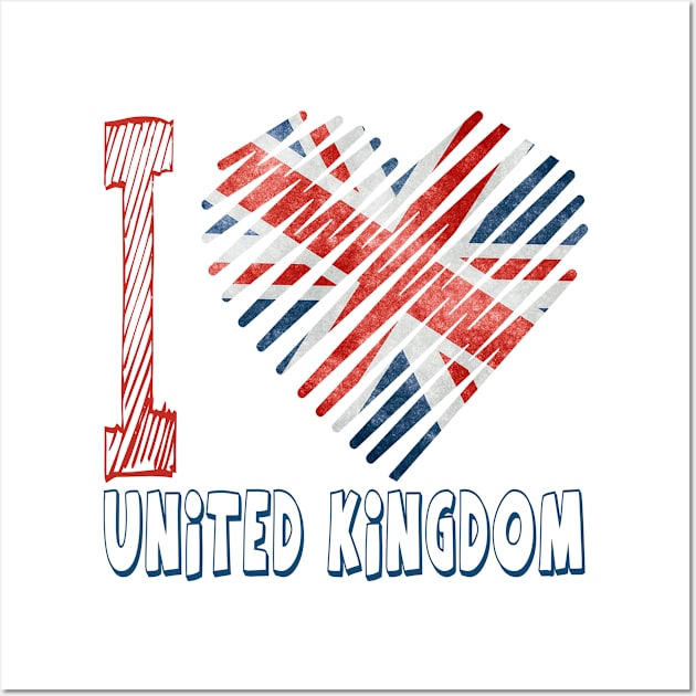 i love united kingdom Wall Art by TeeZona